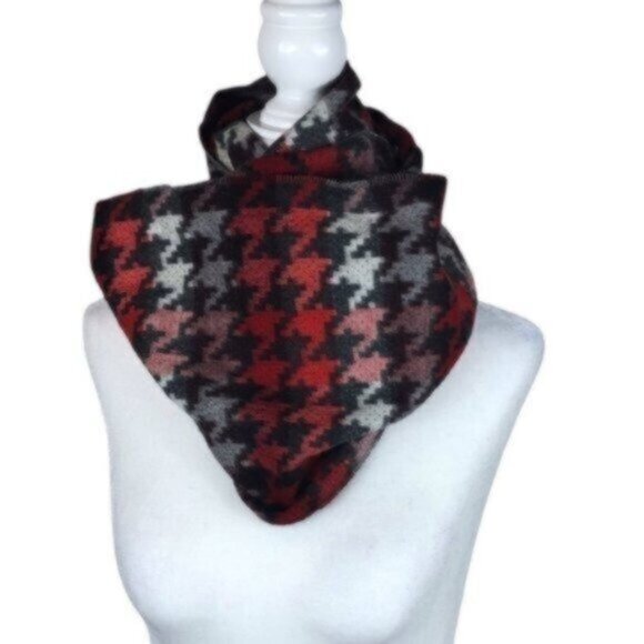 V. FRAAS Red/Black/Grey Infinity Warm Comfy Cozy Winter Scarf - Picture 1 of 6